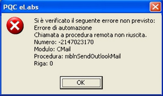 errore invio mail